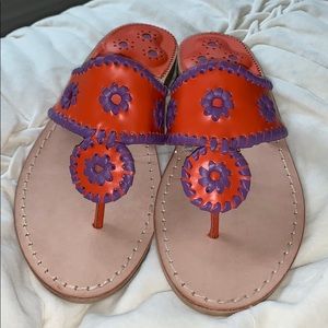 NWOT Jack Rogers Orange and Purple Sandals